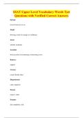 SSAT Upper Level Vocabulary Words Test&NewLine;Questions with Verified Correct Answers
