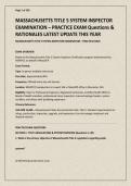 MASSACHUSETTS TITLE 5 SYSTEM INSPECTOR EXAMINATION &ndash; PRACTICE EXAM Questions &