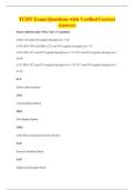 TCDT Exam Questions with Verified Correct&NewLine;Answers