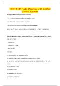 TCDT FIRST AID Questions with Verified&NewLine;Correct Answers