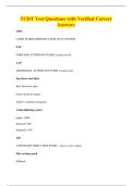 TCDT Test Questions with Verified Correct&NewLine;Answers