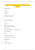 TCDT day 1 Questions with Verified Correct&NewLine;Answers