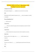 TFM10 NFPA 24 Test 1 Questions with&NewLine;Verified Correct Answers