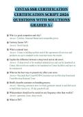 CINTAS SSR CERTIFICATION&NewLine;CERTIFICATION SCRIPT 2026&NewLine;QUESTIONS WITH SOLUTIONS&NewLine;GRADED A&plus;&NewLine;