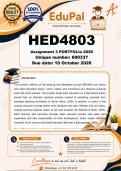 HED4803 Assignment 4 PORTFOLIO &lpar;COMPLETE ANSWERS&rpar; 2026 - DUE 10 October 2026
