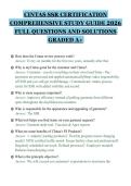 CINTAS SSR CERTIFICATION&NewLine;COMPREHENSIVE STUDY GUIDE 2026&NewLine;FULL QUESTIONS AND SOLUTIONS&NewLine;GRADED A&plus;&NewLine;
