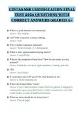 CINTAS SSR CERTIFICATION FINAL&NewLine;TEST 2026 QUESTIONS WITH&NewLine;CORRECT ANSWERS GRADED A&plus;
