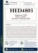 HED4803 PORTFOLIO &lpar;DETAILED ANSWERS&rpar; - DISTINCTION GUARANTEED