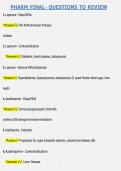 PHARM FINAL &ndash; QUESTIONS TO REVIEW &vert; QUESTIONS & ANSWERS &vert; COMPREHENSIVE PHARMACOLOGY FINAL EXAM REVIEW 