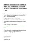MATERNAL AND CHILD HEALTH NURSING BY SILBERT 2026 CERTIFICATION EVALUATION TEST PAPER QUESTIONS SOLUTIONS GRADED A PLUS&period;pdf&NewLine;&NewLine;