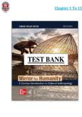 Mirror for Humanity 13th Edition - Conrad Phillip Kottak &lpar;Chapter&period; 1-13&rpar; - Test Bank PDF