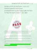 Hondros NUR 176 Final Exam 1 2026 2027 &NewLine;Practice Question And Answer &NewLine;&lpar;Comprehensive Quizlet Study Guide And How &NewLine;To Pass The Exam&rpar; Score A   300  Q&A