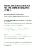 MATERNAL CHILD NURSING CARE ACTUAL TEST PAPER QUESTIONS AND SOLUTIONS GRADED A&period;pdf&NewLine;&NewLine;