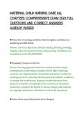 MATERNAL CHILD NURSING CARE ALL CHAPTERS COMPREHENSIVE EXAM 2026 FULL QUESTIONS AND CORRECT ANSWERS ALREADY PASSED&period;pdf&NewLine;&NewLine;
