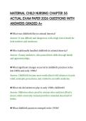 MATERNAL CHILD NURSING CHAPTER 55 ACTUAL EXAM PAPER 2026 QUESTIONS WITH ANSWERS GRADED A&period;pdf&NewLine;&NewLine;