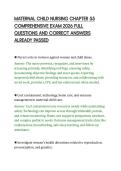 MATERNAL CHILD NURSING CHAPTER 55 COMPREHENSIVE EXAM 2026 FULL QUESTIONS AND CORRECT ANSWERS ALREADY PASSED&period;pdf&NewLine;&NewLine;