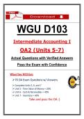 WGU D103 OA2 Intermediate Accounting I &lpar;Units 5&ndash;7&rpar; &ndash; 2026 Actual Questions and Answers &ndash; Take and pass the OA