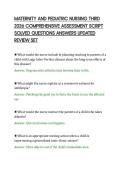 MATERNITY AND PEDIATRIC NURSING THIRD 2026 COMPREHENSIVE ASSESSMENT SCRIPT SOLVED QUESTIONS ANSWERS UPDATED REVIEW SET&period;pdf&NewLine;&NewLine;