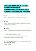 WGU D080 MANAGING IN A GLOBAL&NewLine;BUSINESS ENVIRONMENT&NewLine;COMPREHENSIVE EXAM STUDY GUIDE&NewLine;COMPLETE QUESTIONS AND SOLUTIONS&NewLine;