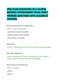 WGU D080 MANAGING IN A GLOBAL&NewLine;BUSINESS ENVIRONMENT EXAM SCRIPT&NewLine;VERIFIED QUESTIONS WITH ACCURATE&NewLine;ANSWERS&NewLine;