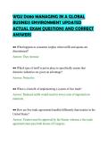 WGU D080 MANAGING IN A GLOBAL&NewLine;BUSINESS ENVIRONMENT UPDATED&NewLine;ACTUAL EXAM QUESTIONS AND CORRECT&NewLine;ANSWERS&NewLine;