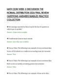 MATH 225N WEEK 5 DISCUSSION THE NORMAL DISTRIBUTION 2026 FINAL REVIEW QUESTIONS ANSWERS BUNDLED PRACTICE COLLECTION&period;pdf&NewLine;&NewLine;