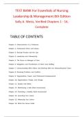 Test Bank for Essentials of Nursing Leadership & Management 8th Edition Sally A&period; Weiss 2027&sol;2028