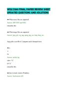 WGU D389 FINAL PAPER REVIEW SHEET&NewLine;UPDATED QUESTIONS AND SOLUTIONS&NewLine;