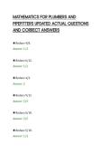 MATHEMATICS FOR PLUMBERS AND PIPEFITTERS UPDATED ACTUAL QUESTIONS AND CORRECT ANSWERS&period;pdf&NewLine;&NewLine;