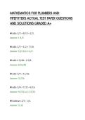 MATHEMATICS FOR PLUMBERS AND PIPEFITTERS ACTUAL TEST PAPER QUESTIONS AND SOLUTIONS GRADED A&period;pdf&NewLine;&NewLine;