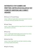 MATHEMATICS FOR PLUMBERS AND PIPEFITTERS CERTIFICATION EVALUATION TEST COMPLETE QUESTIONS AND CORRECT ANSWERS&period;pdf&NewLine;&NewLine;
