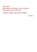 Test Bank for Pharmacology Clear and Simple 5th Edition by Cynthia J&period; Watkins & Charlet L&period; Blades 2027&sol;2028