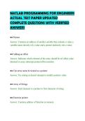 MATLAB PROGRAMMING FOR ENGINEERS ACTUAL TEST PAPER UPDATED COMPLETE QUESTIONS WITH VERIFIED ANSWERS&period;pdf&NewLine;&NewLine;