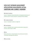 WGU D427 DATABASE MANAGEMENT&NewLine;APPLICATIONS EXAM UPDATED ACTUAL&NewLine;QUESTIONS AND CORRECT ANSWERS&NewLine;