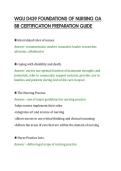 WGU D439 FOUNDATIONS OF NURSING OA&NewLine;88 CERTIFICATION PREPARATION GUIDE