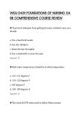 WGU D439 FOUNDATIONS OF NURSING OA&NewLine;88 COMPREHENSIVE COURSE REVIEW