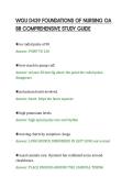 WGU D439 FOUNDATIONS OF NURSING OA&NewLine;88 COMPREHENSIVE STUDY GUIDE&NewLine;