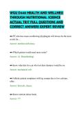 WGU D440 HEALTH AND WELLNESS&NewLine;THROUGH NUTRITIONAL SCIENCE&NewLine;ACTUAL TEST FULL QUESTIONS AND&NewLine;CORRECT ANSWERS EXPERT REVIEW&NewLine;