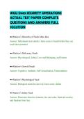 WGU D483 SECURITY OPERATIONS&NewLine;ACTUAL TEST PAPER COMPLETE&NewLine;QUESTIONS AND ANSWERS FULL&NewLine;SOLUTION&NewLine;