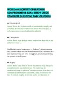 WGU D483 SECURITY OPERATIONS&NewLine;COMPREHENSIVE EXAM STUDY GUIDE&NewLine;COMPLETE QUESTIONS AND SOLUTIONS