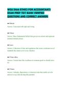 WGU D550 ETHICS FOR ACCOUNTANTS&NewLine;EXAM PREP TEST BANK VERIFIED&NewLine;QUESTIONS AND CORRECT ANSWERS&NewLine;