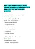 WGU D583 FOUNDATIONS IN PUBLIC&NewLine;HEALTH ACTUAL TEST PAPER COMPLETE&NewLine;QUESTIONS AND ANSWERS FULL&NewLine;SOLUTION&NewLine;