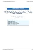 NUR 376 Applied Pathophysiology Exam 4 Practice&NewLine;Quiz 2026 UPDATE