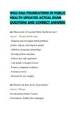 WGU D583 FOUNDATIONS IN PUBLIC&NewLine;HEALTH UPDATED ACTUAL EXAM&NewLine;QUESTIONS AND CORRECT ANSWERS&NewLine;
