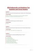 BDA Radiography and Radiology Test&NewLine;Questions and Correct Answers