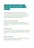WGU D662 EXAM PREP TEST BANK&NewLine;VERIFIED QUESTIONS AND CORRECT&NewLine;ANSWERS&NewLine;