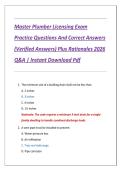 Master Plumber Licensing Exam Practice 2026 &vert; Q&A Study Guide