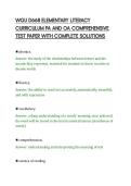 WGU D668 ELEMENTARY LITERACY&NewLine;CURRICULUM PA AND OA COMPREHENSIVE&NewLine;TEST PAPER WITH COMPLETE SOLUTIONS&NewLine;