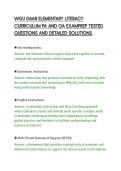 WGU D668 ELEMENTARY LITERACY&NewLine;CURRICULUM PA AND OA EXAMPREP TESTED&NewLine;QUESTIONS AND DETAILED SOLUTIONS&NewLine;