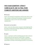 WGU D668 ELEMENTARY LITERACY&NewLine;CURRICULUM PA AND OA FINAL PAPER&NewLine;COMPLETE QUESTIONS AND ANSWERS&NewLine;